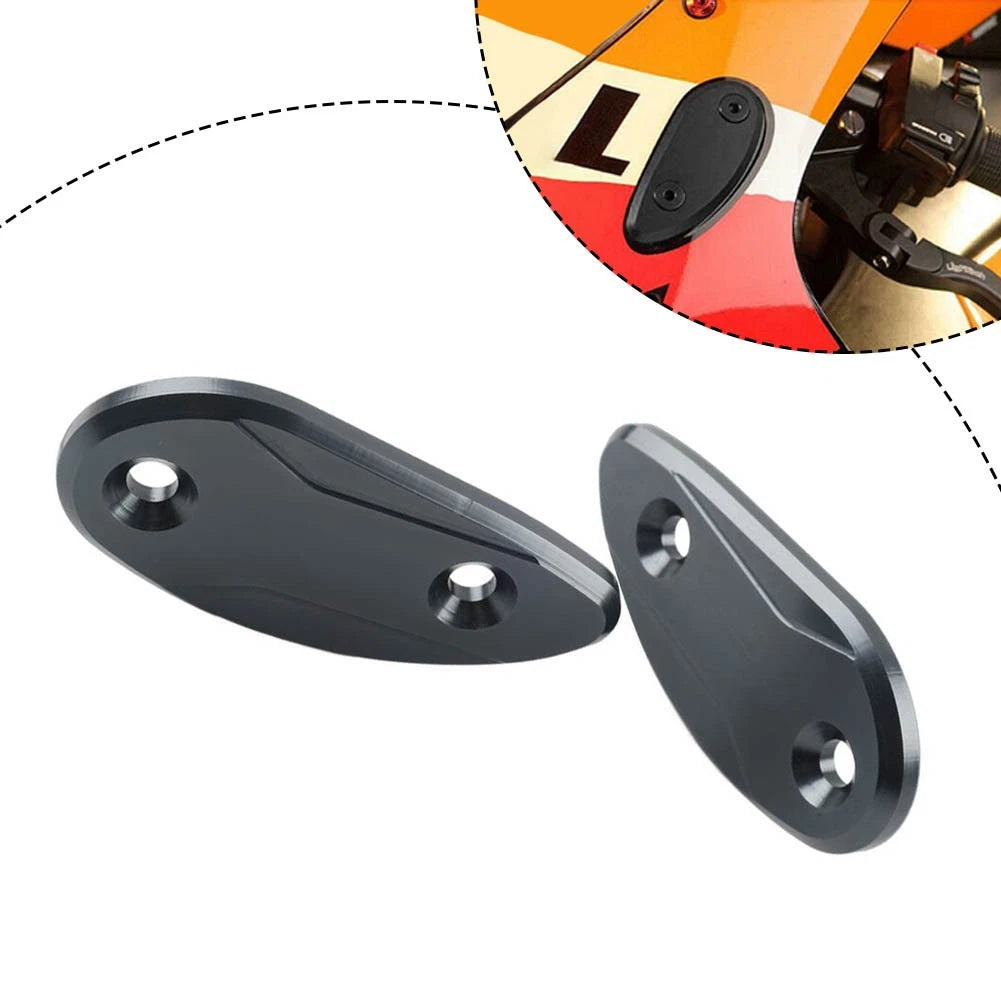 Titanium Rearview Mirror Block Off Base Plates For Honda CBR1000RR 2008-2017