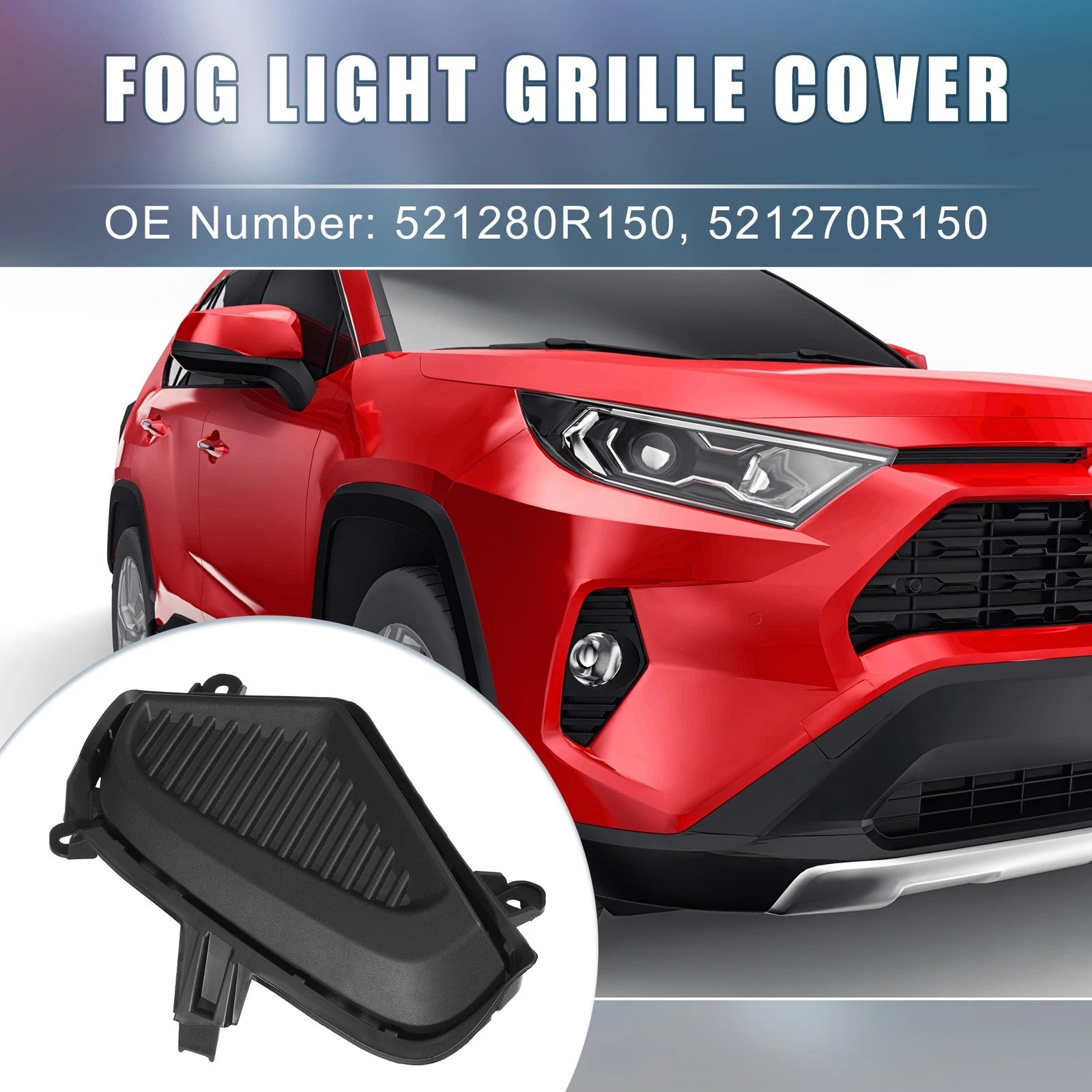 Fog Light Grille Cover Pair Left Right Replacement for Toyota RAV4 (2013–2018)