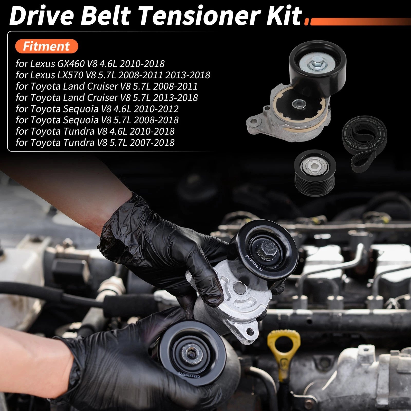 Drive Belt Tensioner Kit Replacement for Lexus GX460 4.6L (2010–2018)