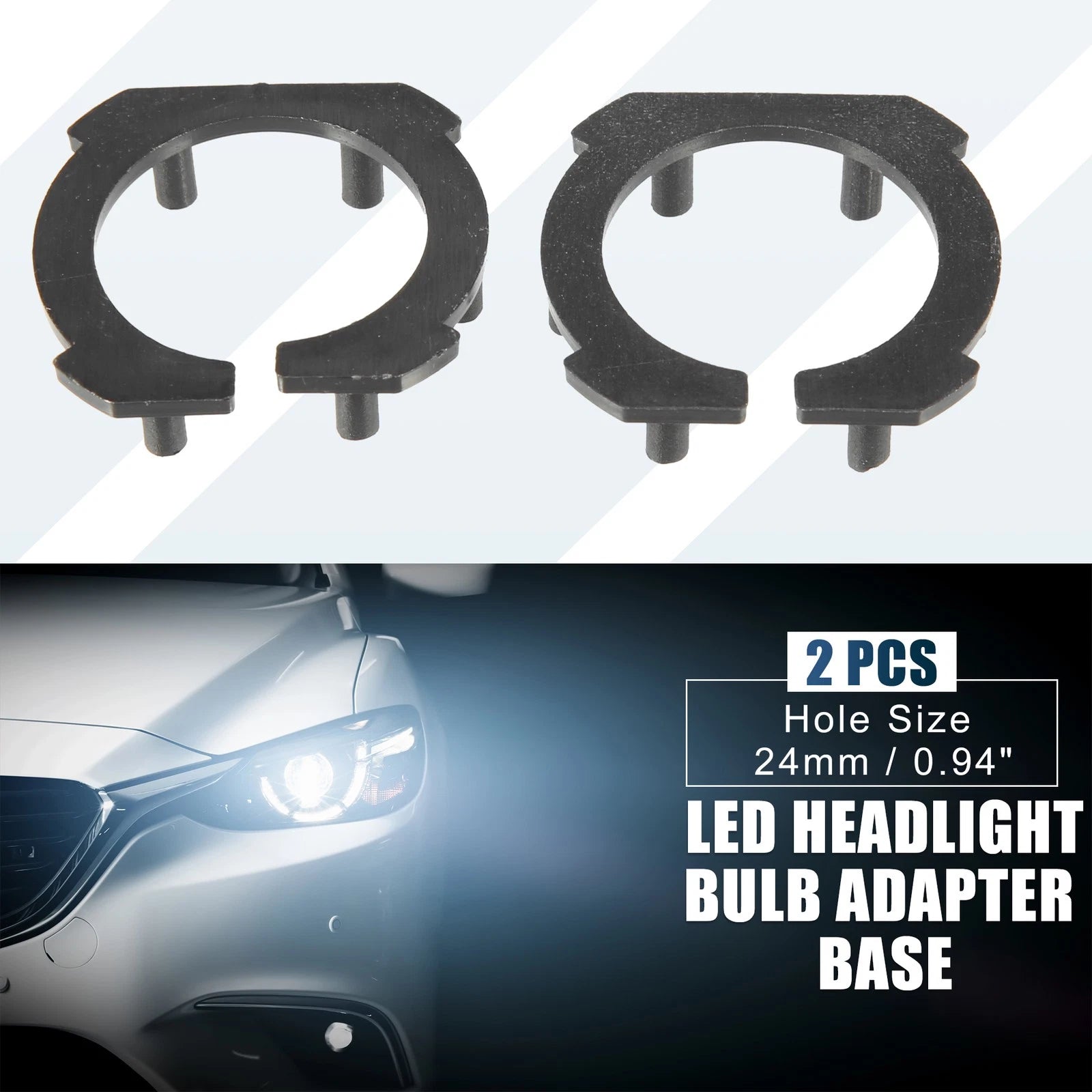 H7 LED Headlight Adapter Kit for Honda CBR for Suzuki GSXR Yamaha (Pack 2)