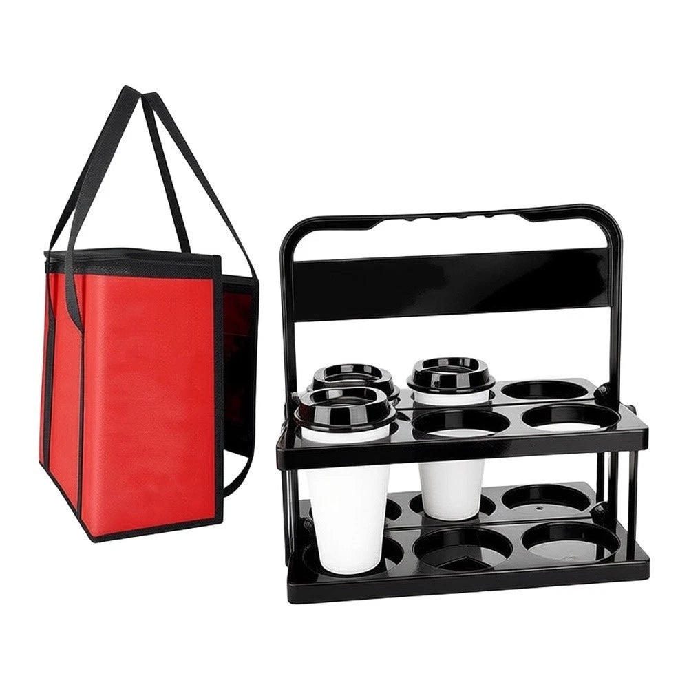 6 Cup Insulated Drink Carrier Bag for Coffee Tea Snacks Transport