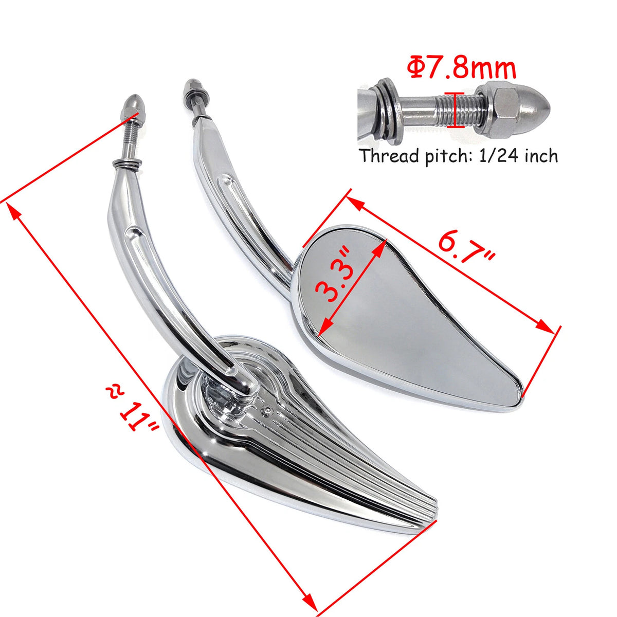 Custom Tailfin Mirrors for Harley CVO Road King Softail Street Glide Fat Bob (2010–2023)