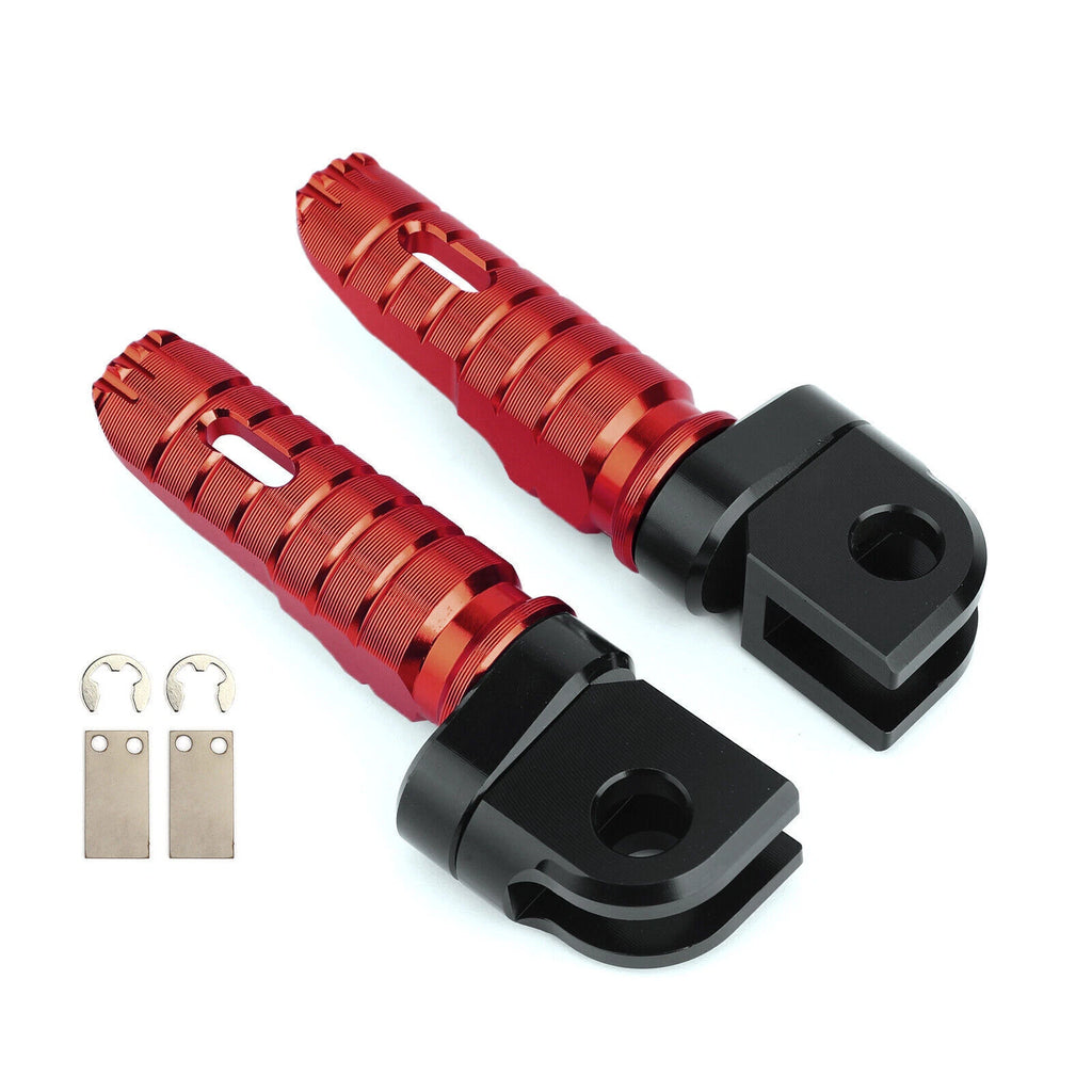 Front Footrests Foot Pegs for Kawasaki Z300 Z400 Z650 Z800 Z900 Z1000 (2013–2023) Red T9