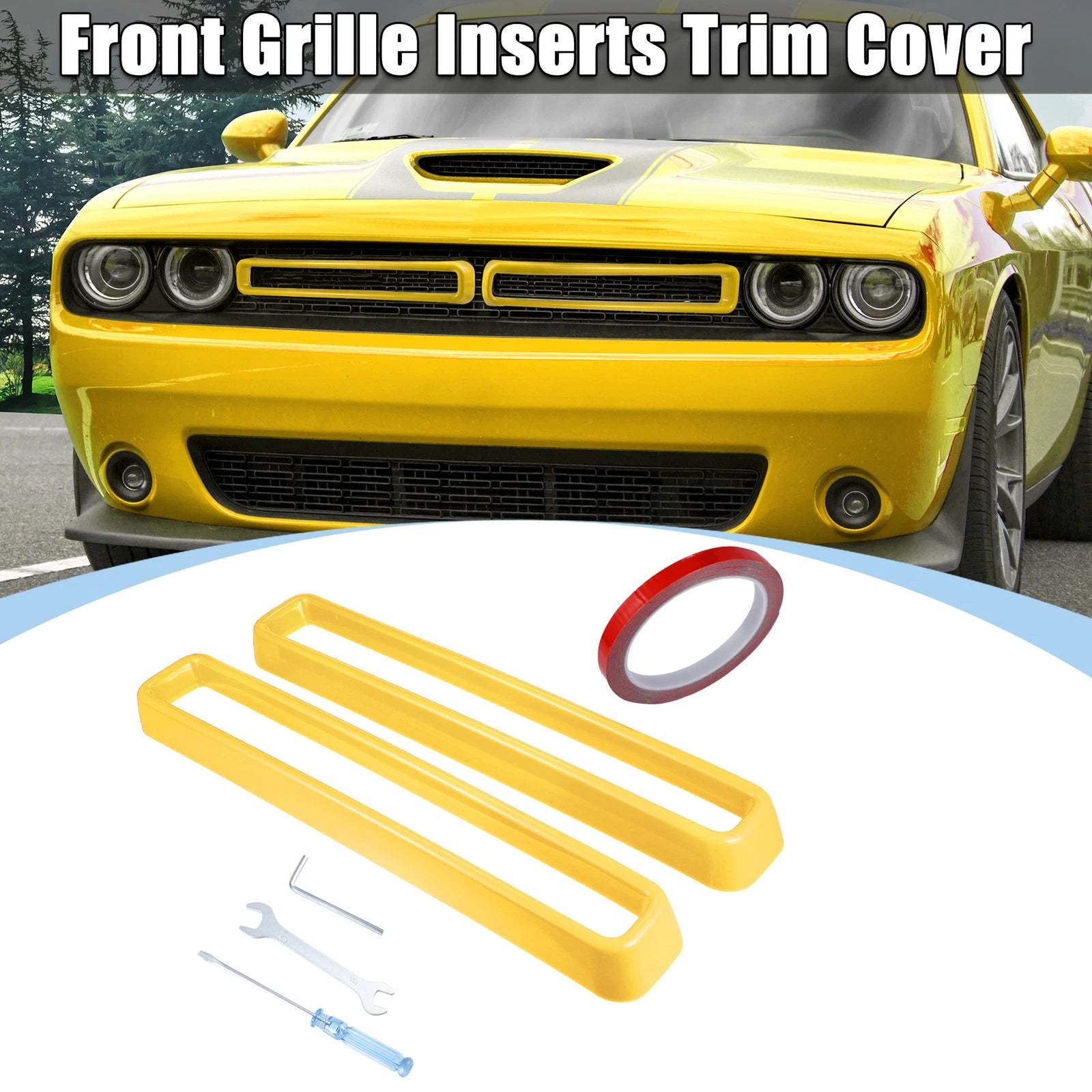 Front Grill Mesh Grille Insert Trim for Dodge Challenger (2015–2022)