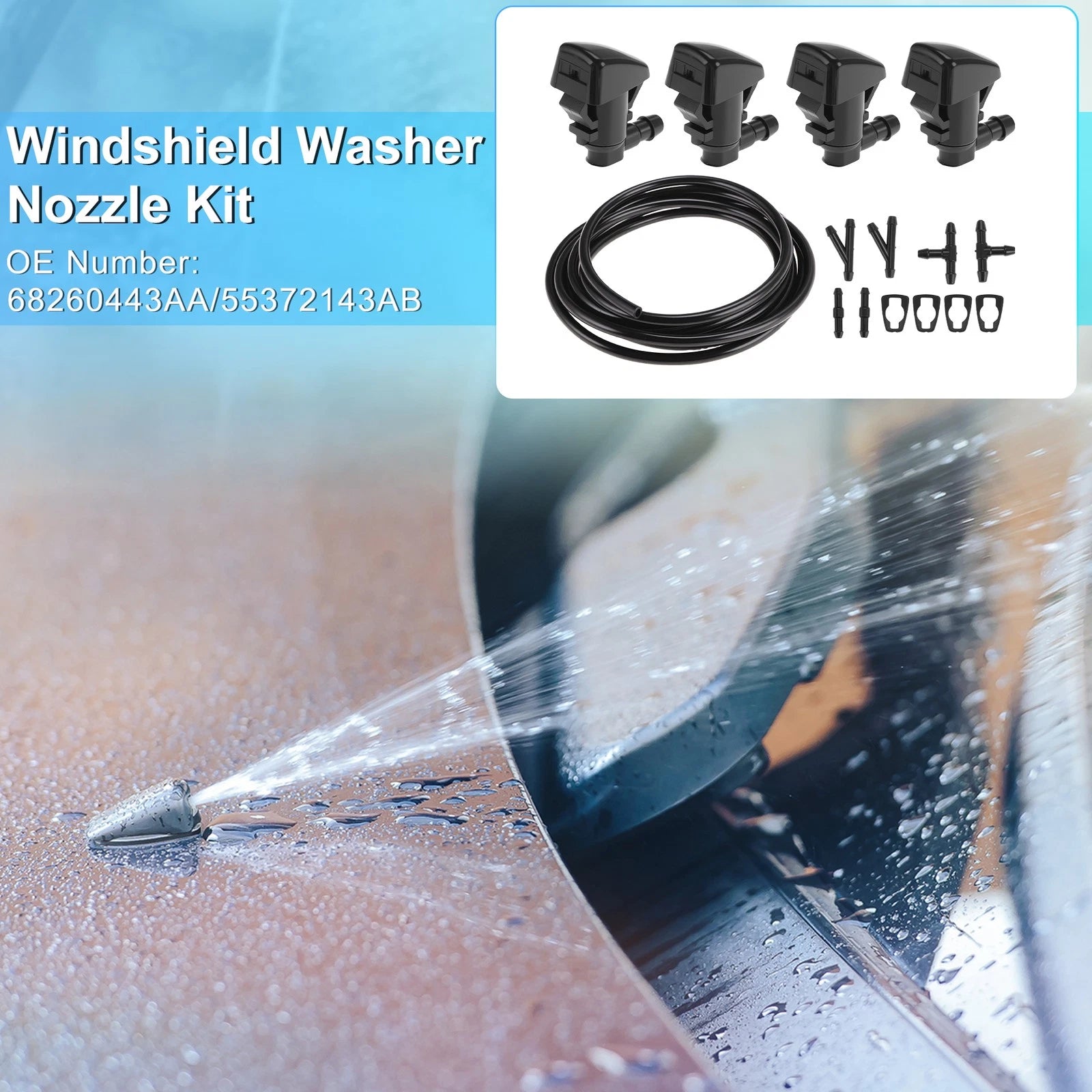 Windshield Washer Nozzle Kit for Dodge Durango (2011–2023) 68260443AA