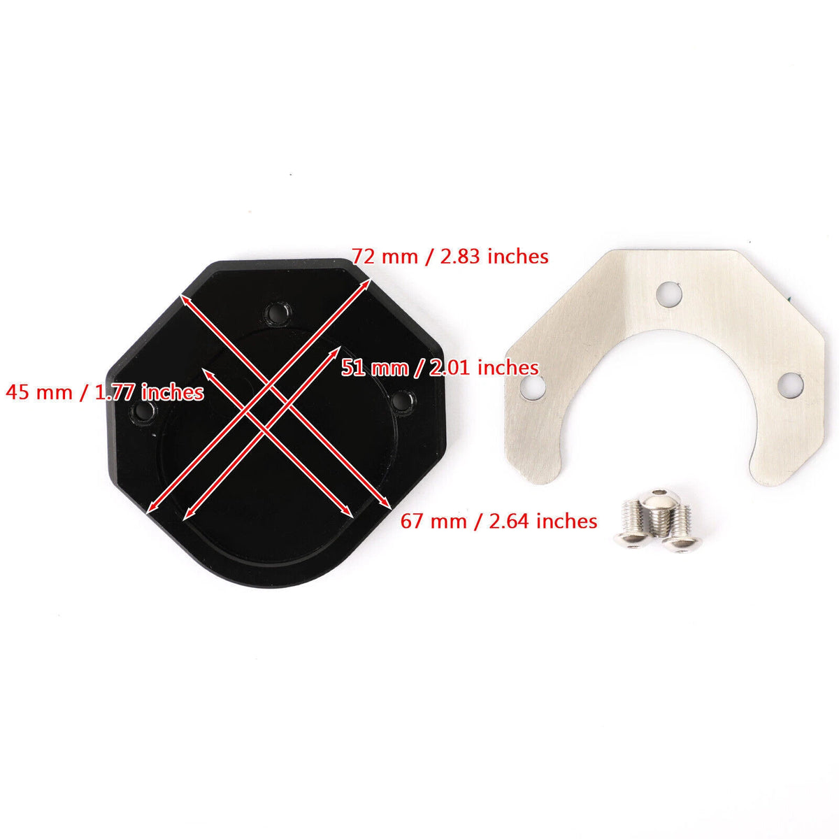 Kickstand Enlarged Plate Pad for Yamaha WR250 R/X, Serow250, Tricker, XT250X (2007–2023)