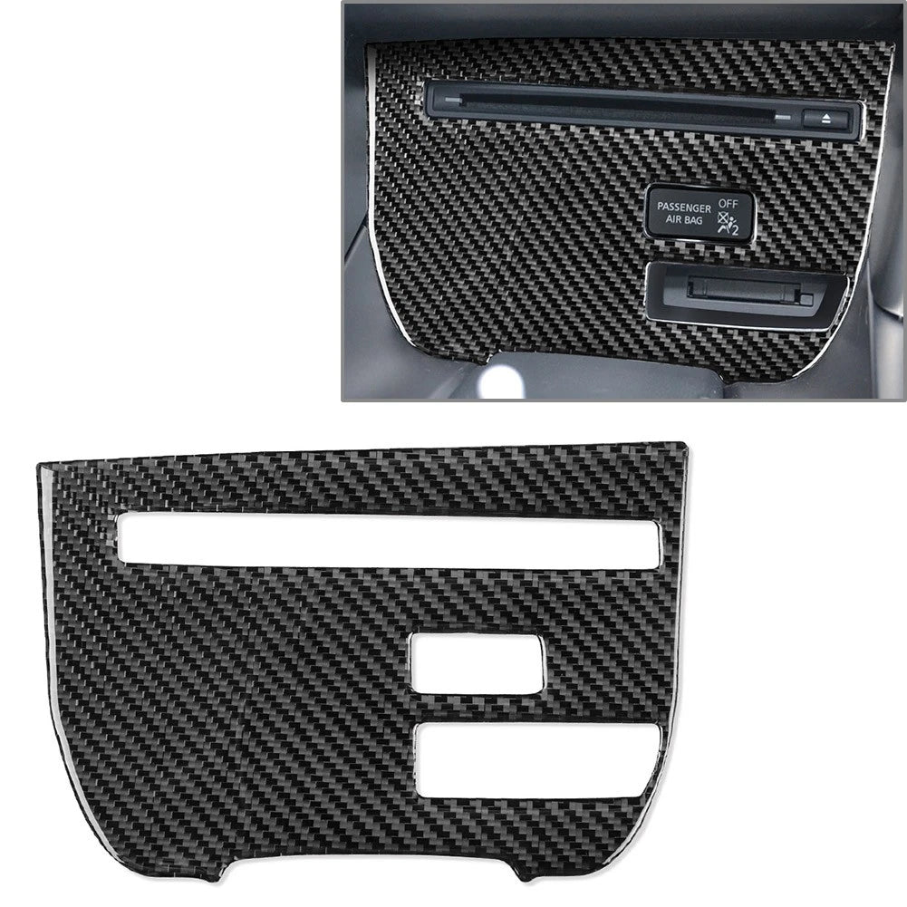 Central Console CD Panel Cover Trim for Nissan GTR R35 (2008–2016) RHD Black