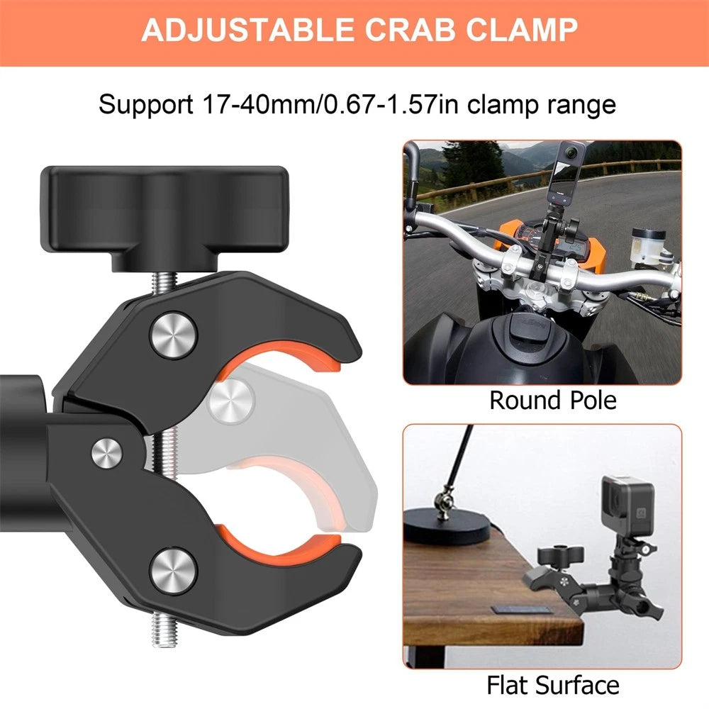 Adjustable Handlebar Camera Clamp Mount for Bike Motorcycle UTV (2010–2023)