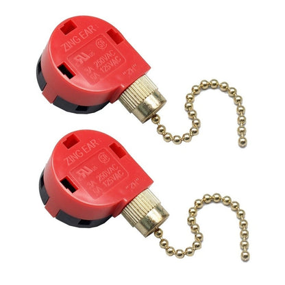 4-Speed Pull Chain Switch for Ceiling Fans, Pendant Lights, Wall Lamps