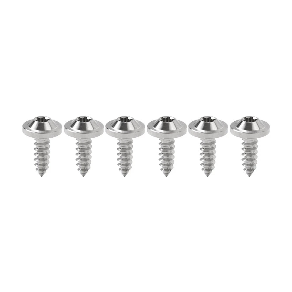 Set of 6 Titanium M5x15mm Torx Head Self Tapping Screws Fasteners