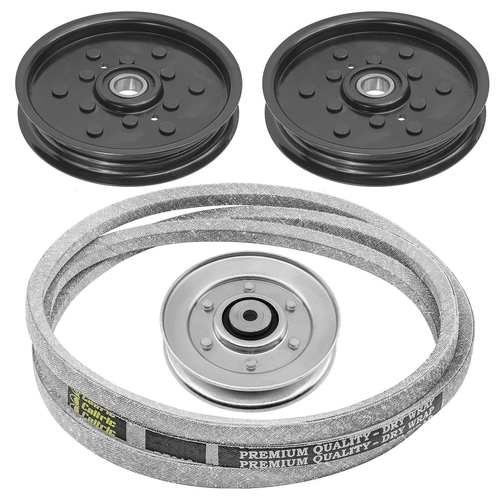 Idler Pulleys with Drive Belt Replacement for John Deere EZTRAK Z425 (2014–2018)