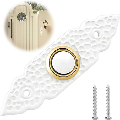 White Wired Doorbell Button Replacement for
