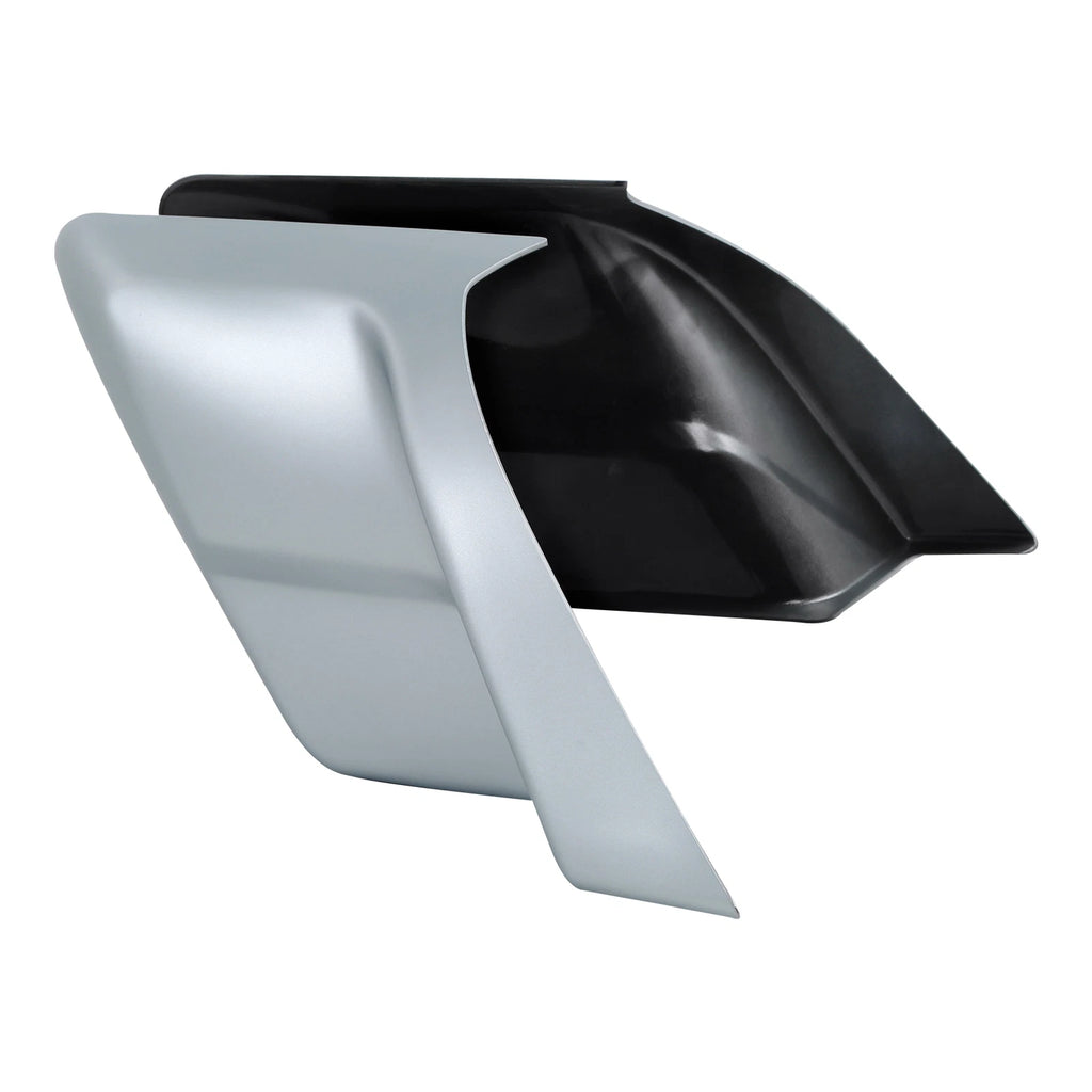 Stretched Side Covers for Harley Touring Glide (2014–Present) - Barracuda Silver Denim
