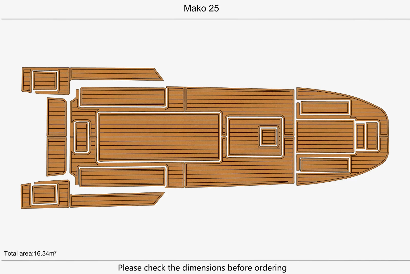 EVA Foam Teak Faux Deck Flooring Mat for Mako 25