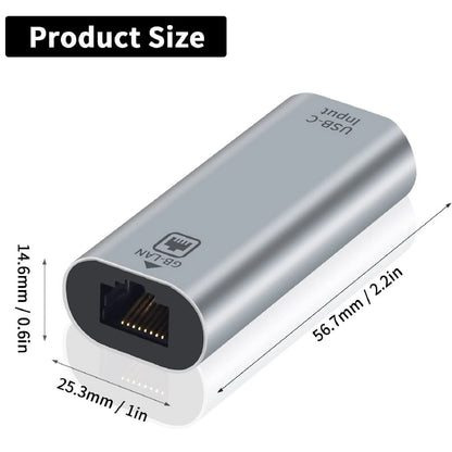 Type-C to RJ45 Female Gigabit Ethernet Adapter Converter