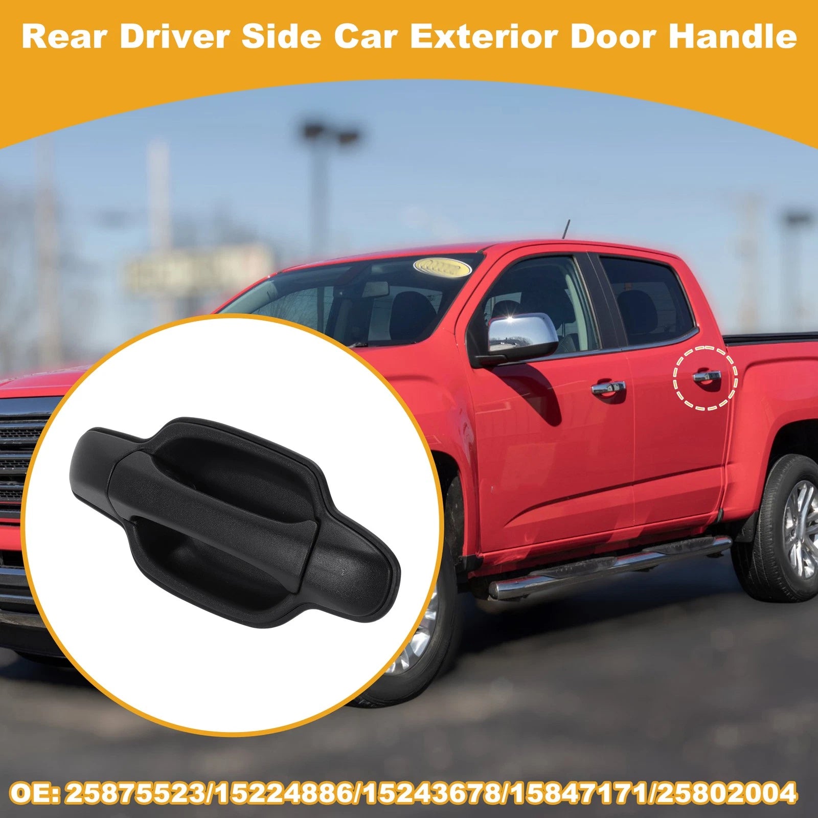 Rear Left Side Door Handle Replacement for GMC Canyon (2015–2022)