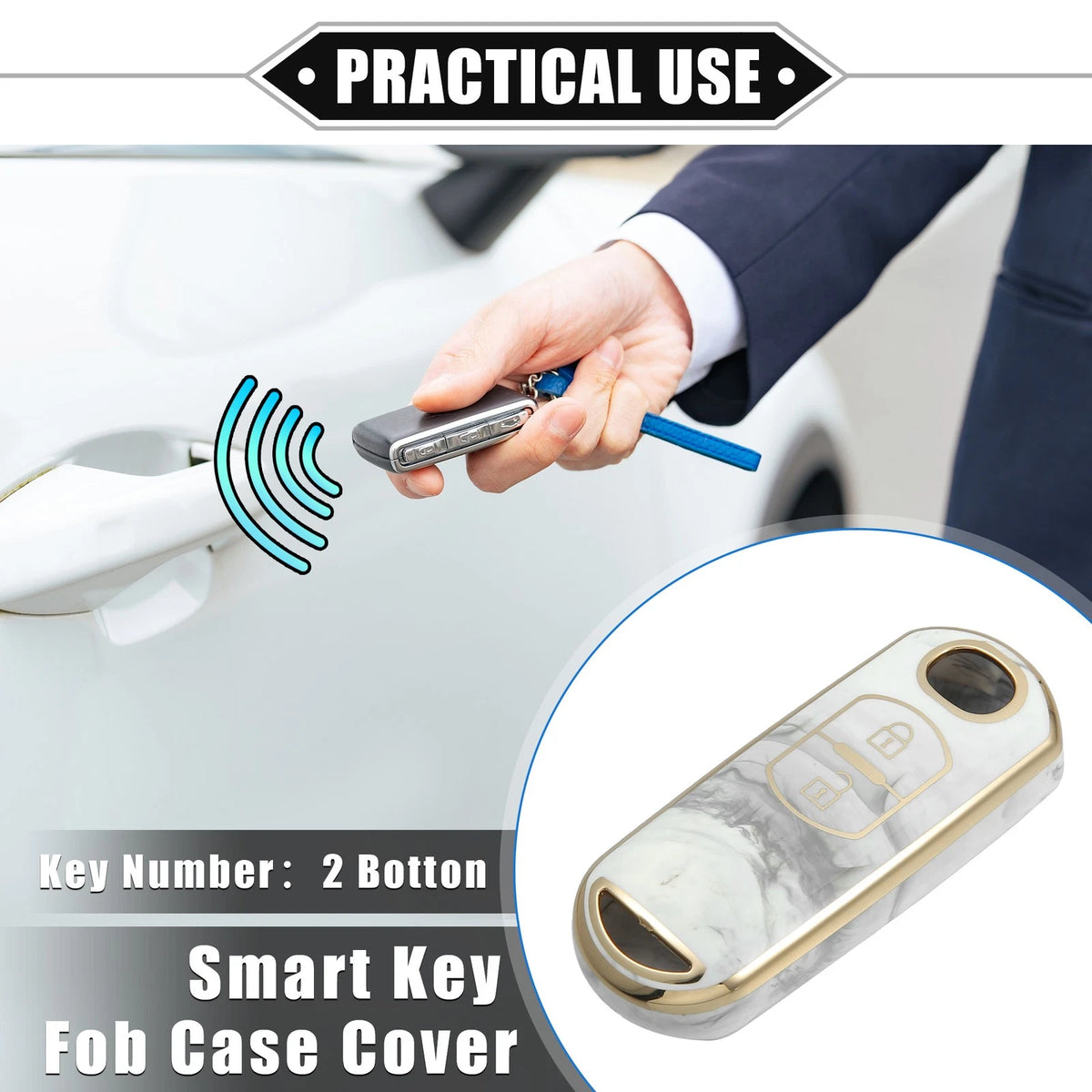 Smart Key Fob Cover Case 2 Buttons for Mazda CX-3 CX-4 CX-5 (2016–2024)
