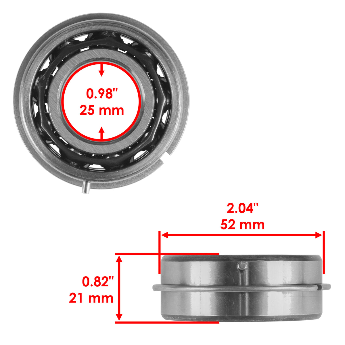 Ball Bearing D R Iron Wing 25x57.9x20.6 for Bearings 0832107 (2005–2015)