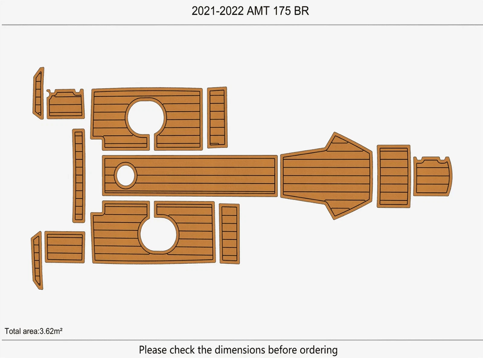 EVA Pad Faux Teak Flooring Mat for AMT 175 BR (2021)
