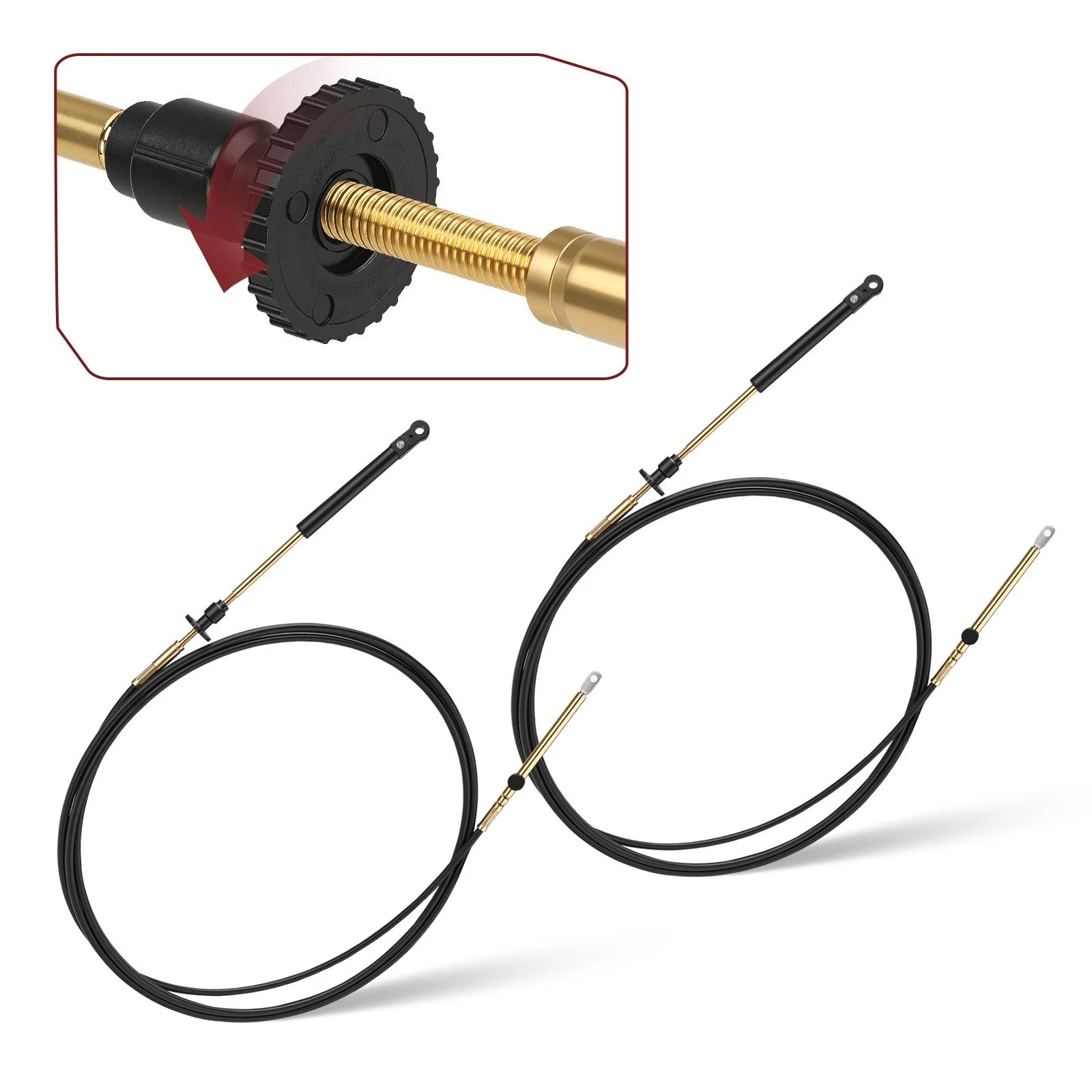 2X Snap-In Throttle/Shift Control Cable 14' for Johnson Evinrude (1970–2023) 0173114