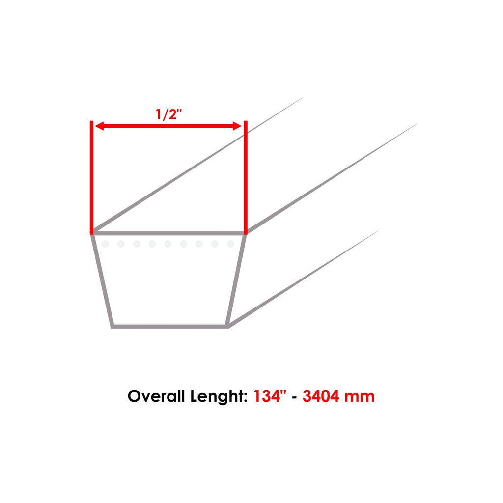 Deck Belt Replacement for Troy-Bilt Mustang RZT 50 Zero-Turn Mower (Qty2)