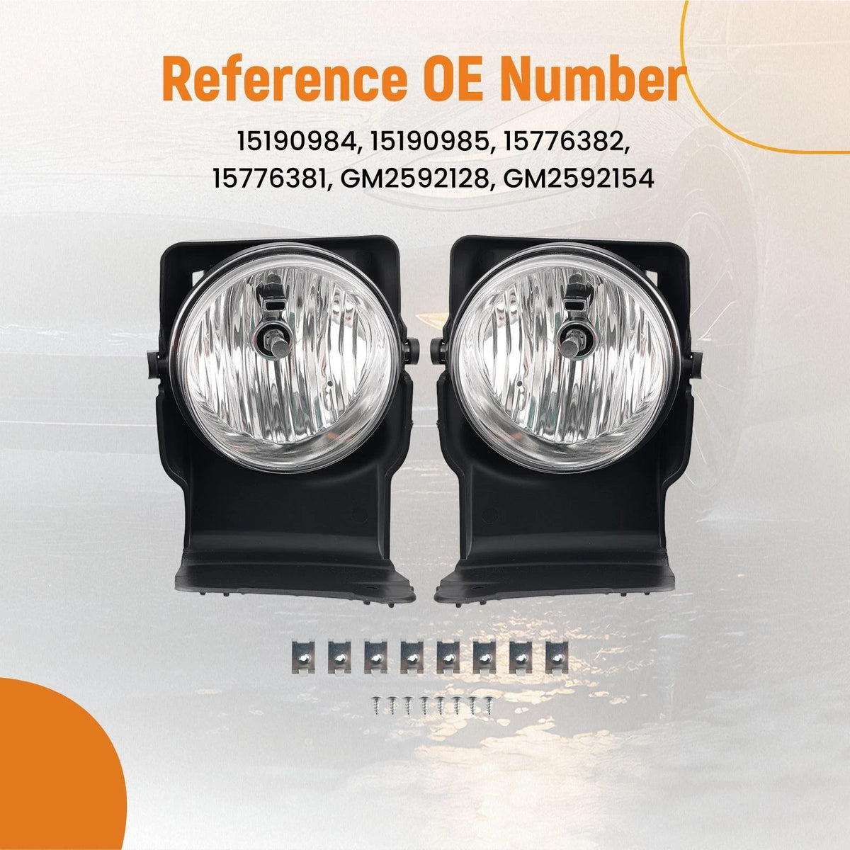 2X Bumper Fog Light Lamp w/ Bulbs for GMC Sierra 1500 2500 3500 (2003–2006)