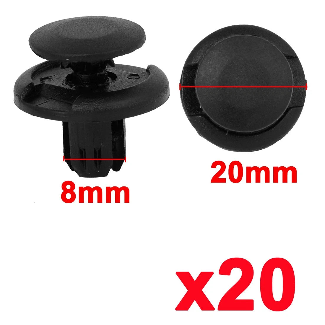 8mm Nylon Rivet Fastener Bumper Push Clips for Honda Accord (2003–2017)