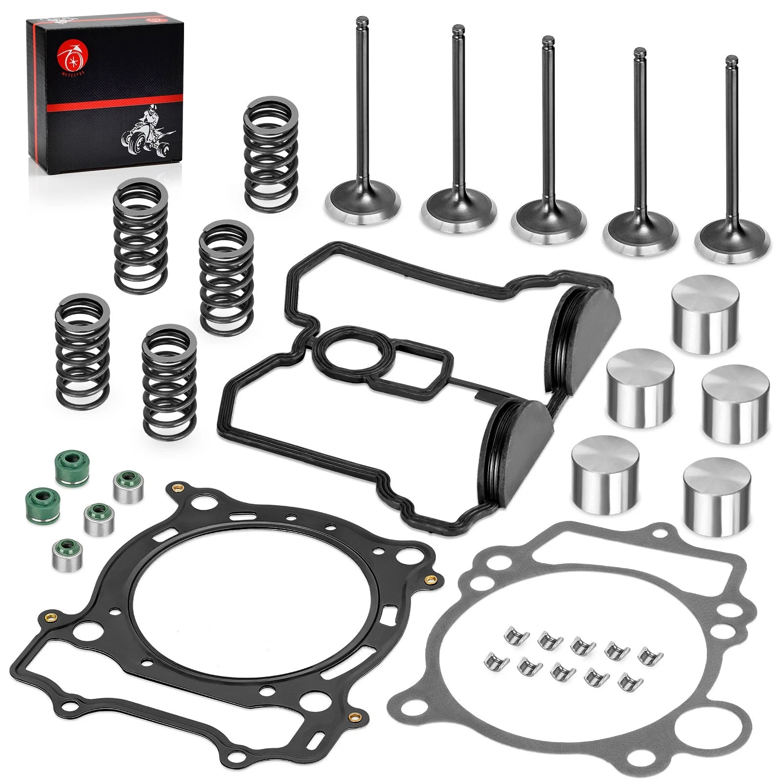 Intake Exhaust Valve Set with Seals Collets Springs Gasket for Yamaha YFZ450 (2004–2009)