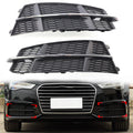 Pair Front Bumper Lower Side Grille for Audi A6 C7 (2014–2018) Black Chrome