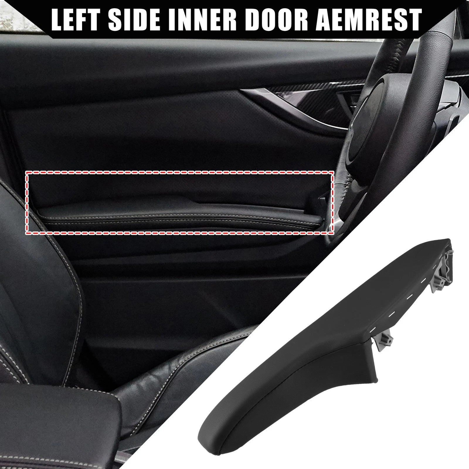 Front Left Side Inner Door Armrest Replacement for Dodge (2011–2023) Faux Leather