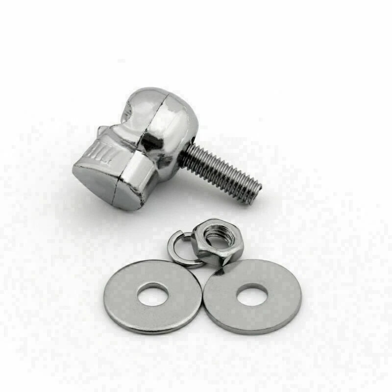 Set of 4 Chrome Skull License Plate Frame Screws T9 for Universal Motorcycles