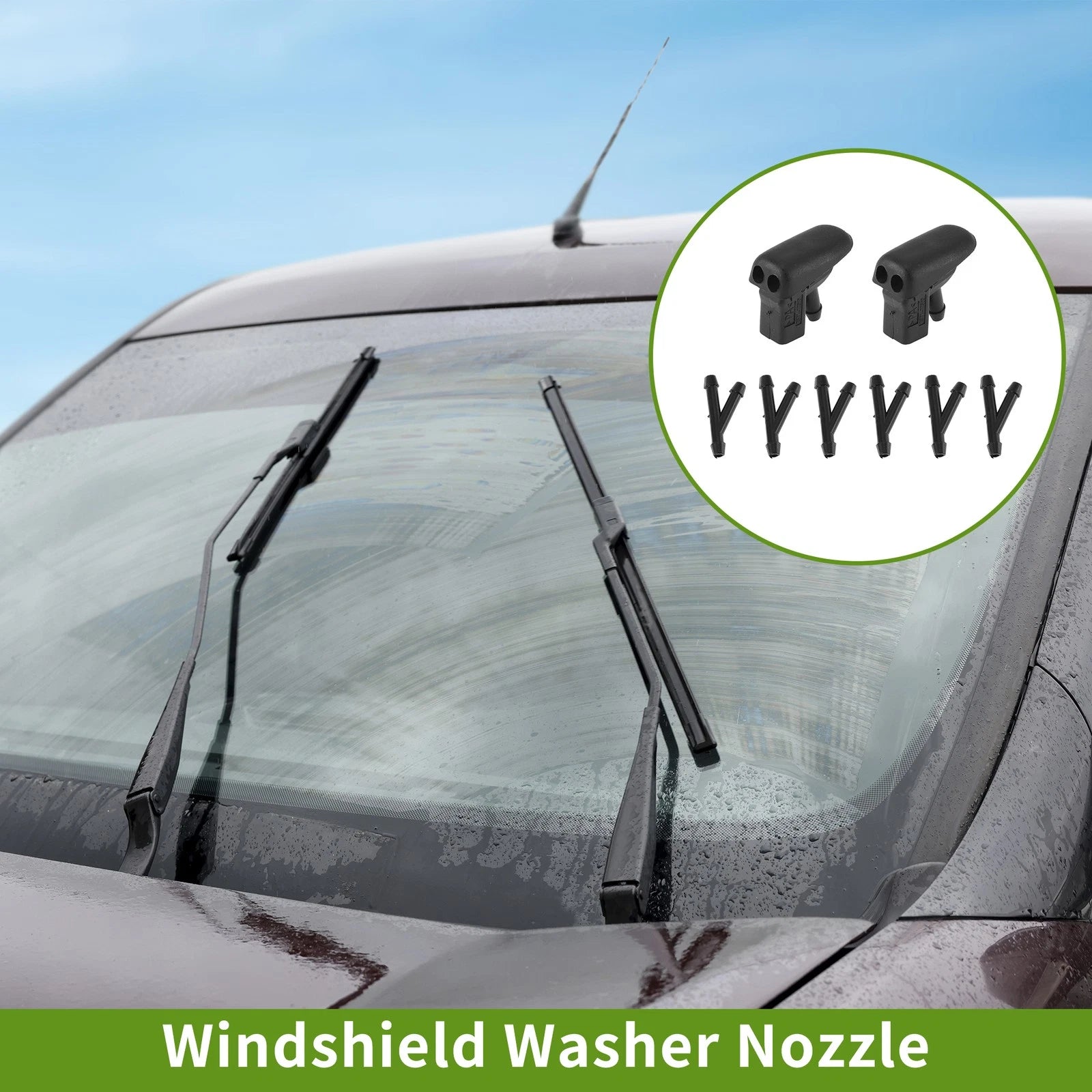 Windshield Washer Nozzle w/ Hose Connector for Jaguar (No.C2S16868)