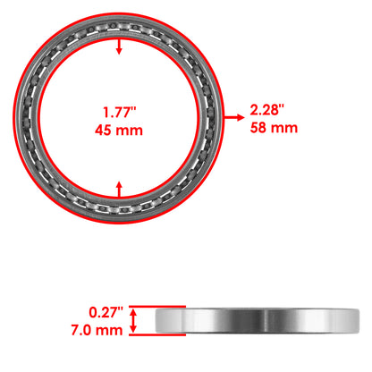 Single Row Deep Groove Ball Bearings Open Seal for Industrial Use (45x58x7)