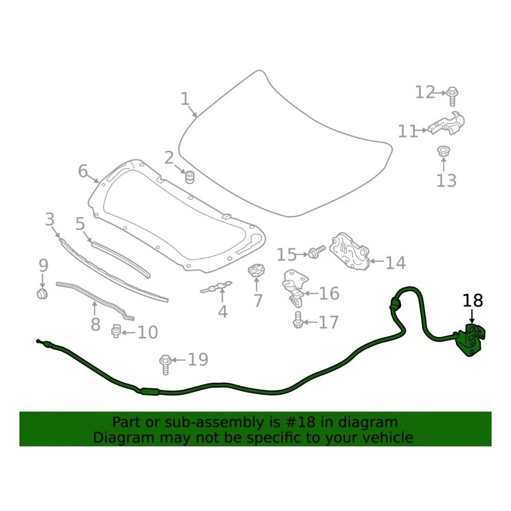 Hood Release Cable for