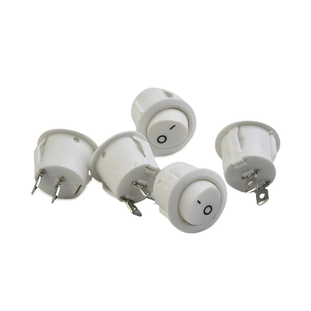 2X Rocker Switches for Caravan (Mini Snap-In Terminal, White)