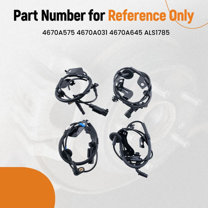 ABS Wheel Speed Sensor Set of 4 for Mitsubishi Outlander Lancer RVR (2006–2020)