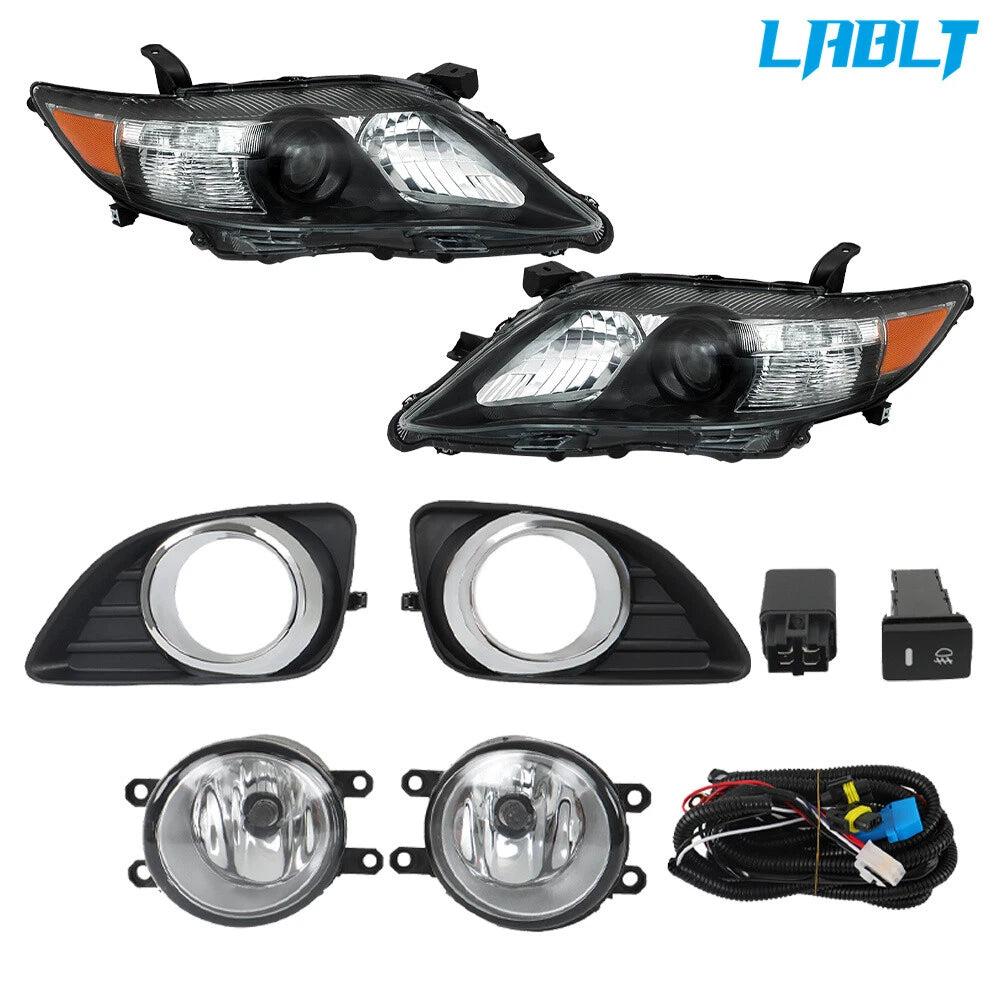 Set of 2 Fog Lights & Headlights Halogen for Toyota Camry (2010–2011)