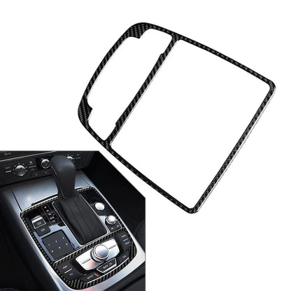 Carbon Fiber Center Console Gear Shift Panel Cover Trim for Audi A6 A7 (2012–2018)