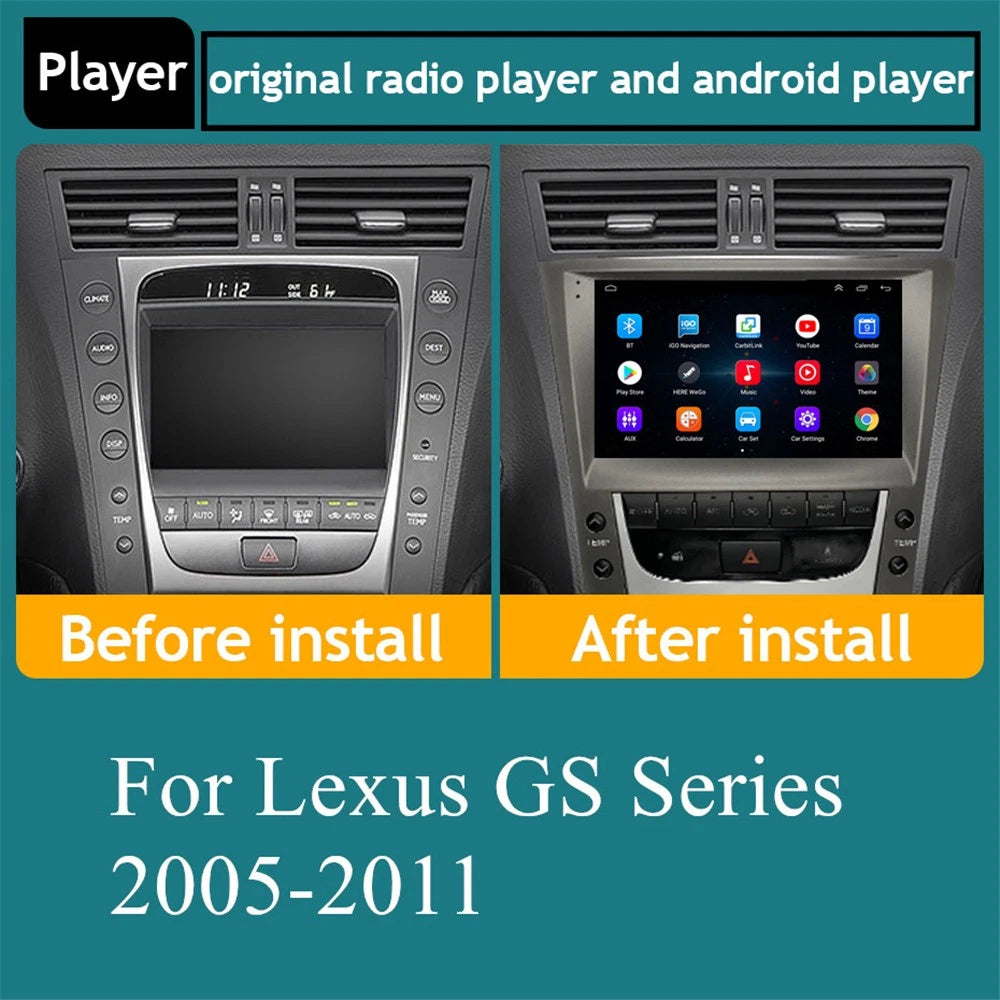 9'' Android Stereo Radio GPS Head Unit for Lexus GS Series (2005–2011)