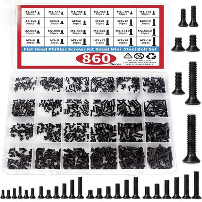 Flat Head Screw Kit for Eyeglasses Repair (Grade 4.8)