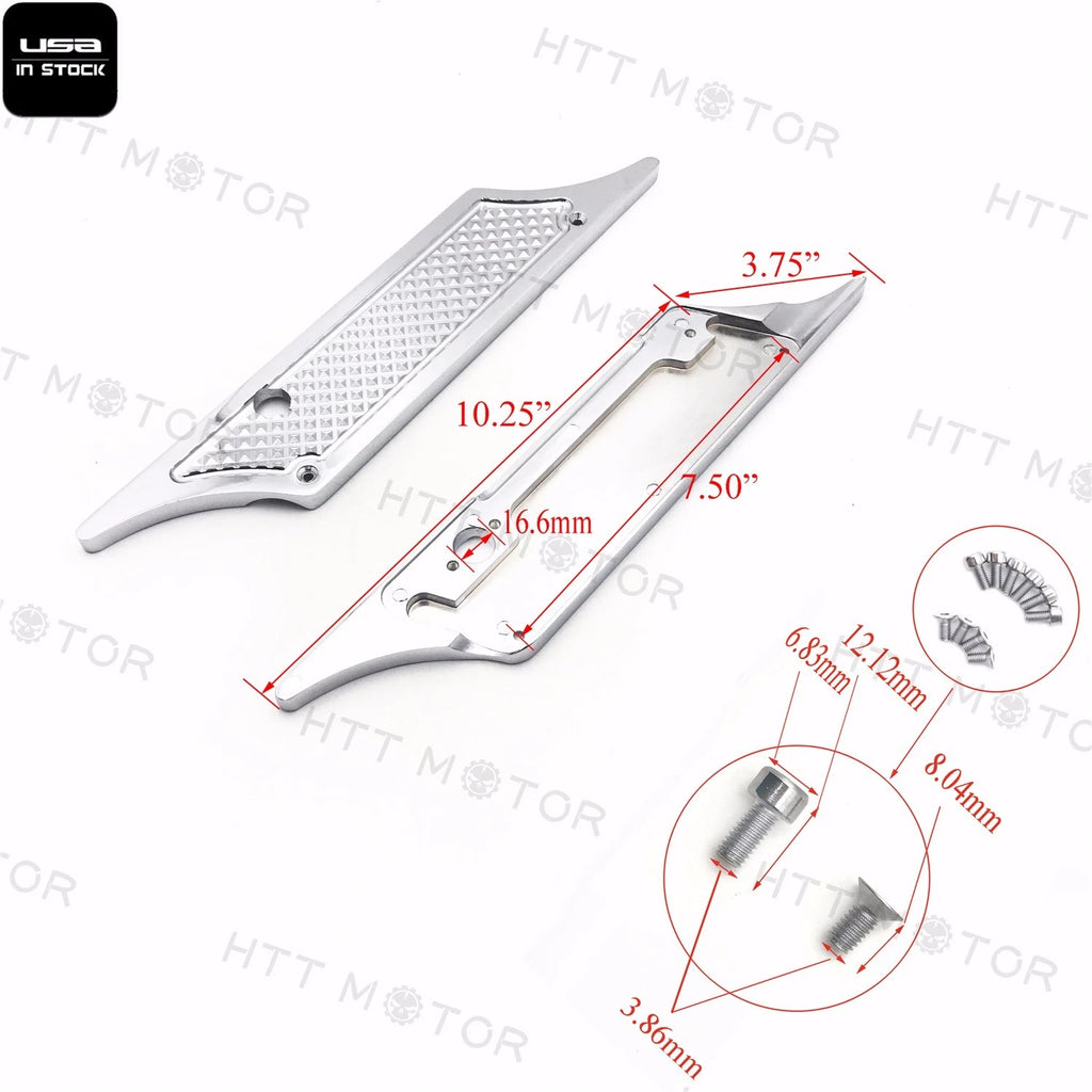 Chrome Billet Saddle Bag Latch Covers for Harley Street Glide (1993–2013)