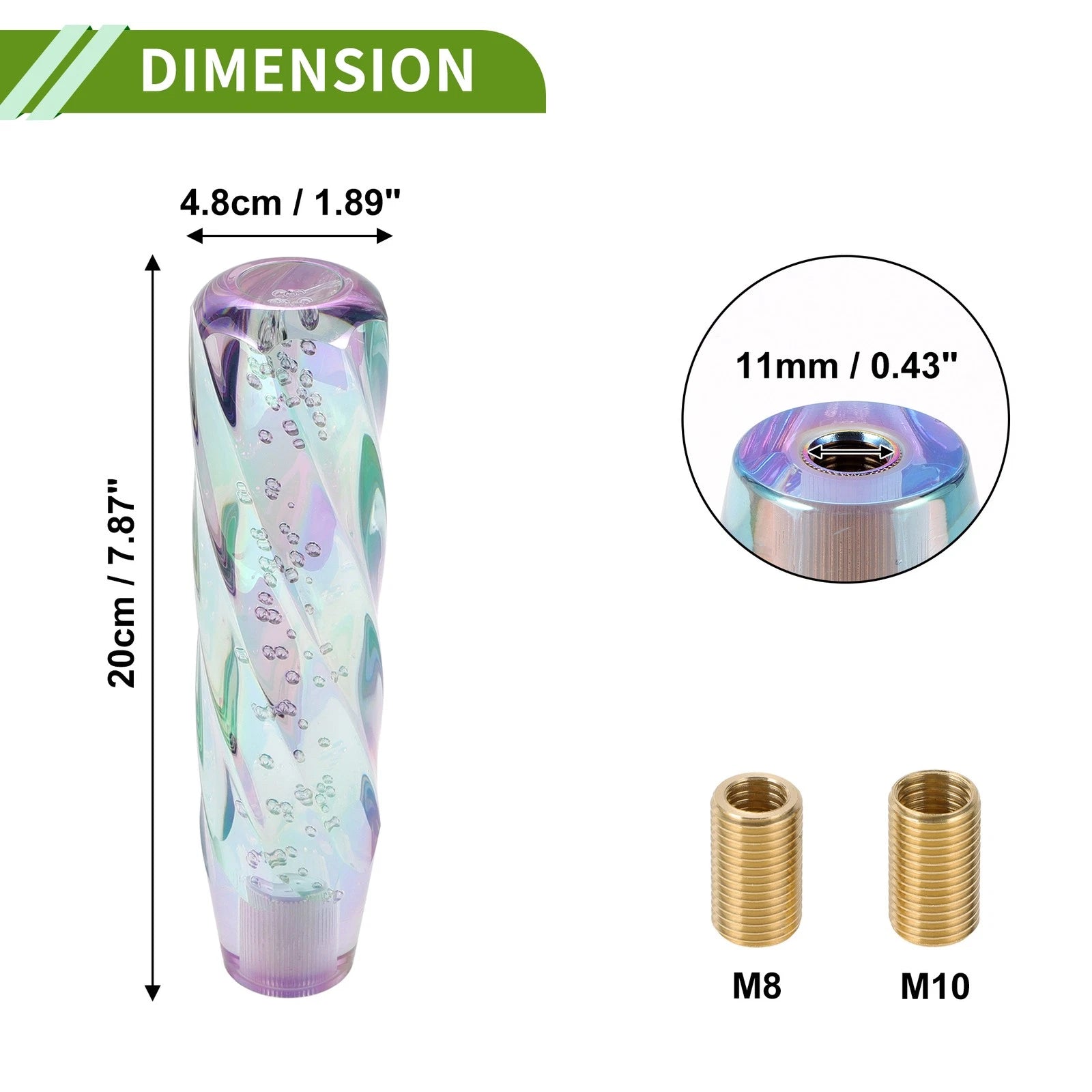 Crystal Shift Knob with 2 Adapters for Universal Fit (20cm)