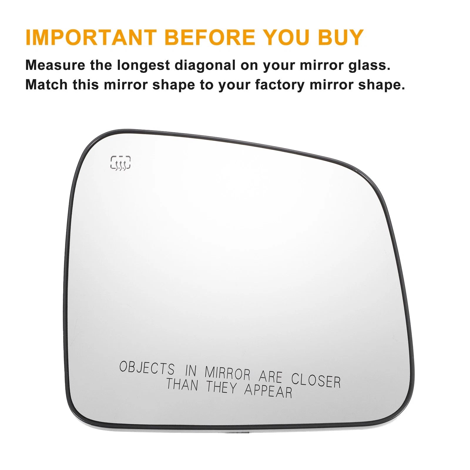 Side Mirror Glass Pair Left Right Heated White for Dodge Durango (2011–2023)