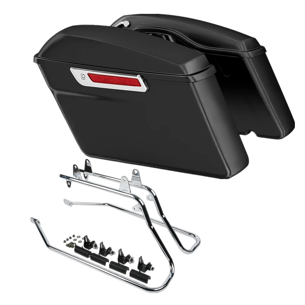 Matt Black Hard Saddlebags Conversion Brackets for Harley Softail FLST (1984–2017)