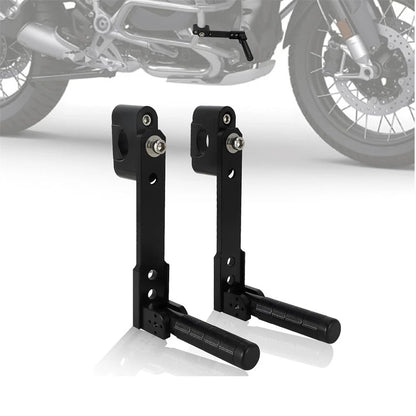 2x Motorcycle Adjustable Highway Foot Pegs Pedals For 7/8"-1.25" Crash Bar Mount