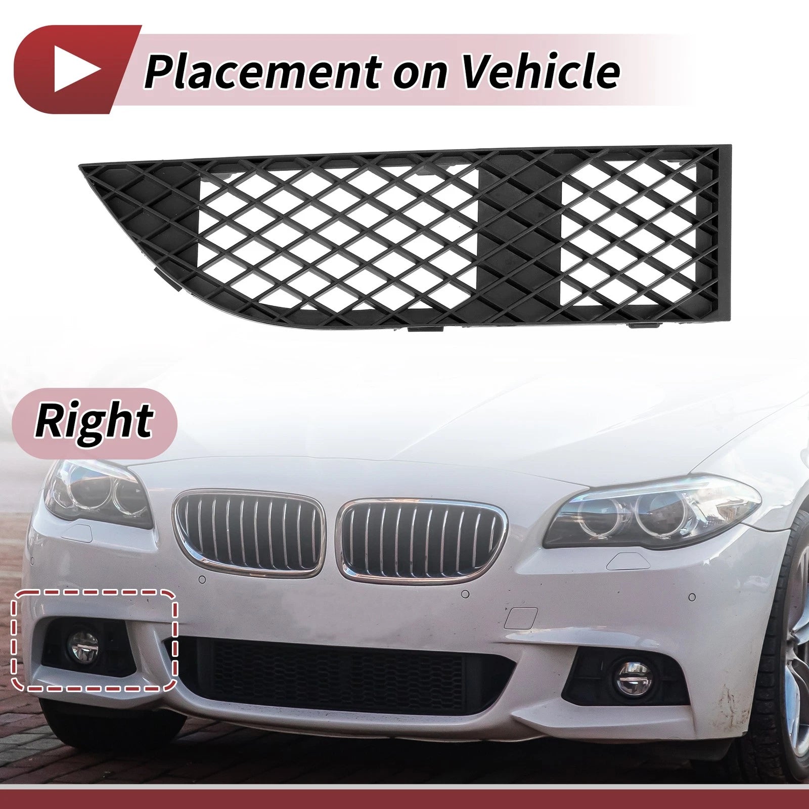 Front Right Fog Light Grille Replacement for BMW 750Li (2006–2008)