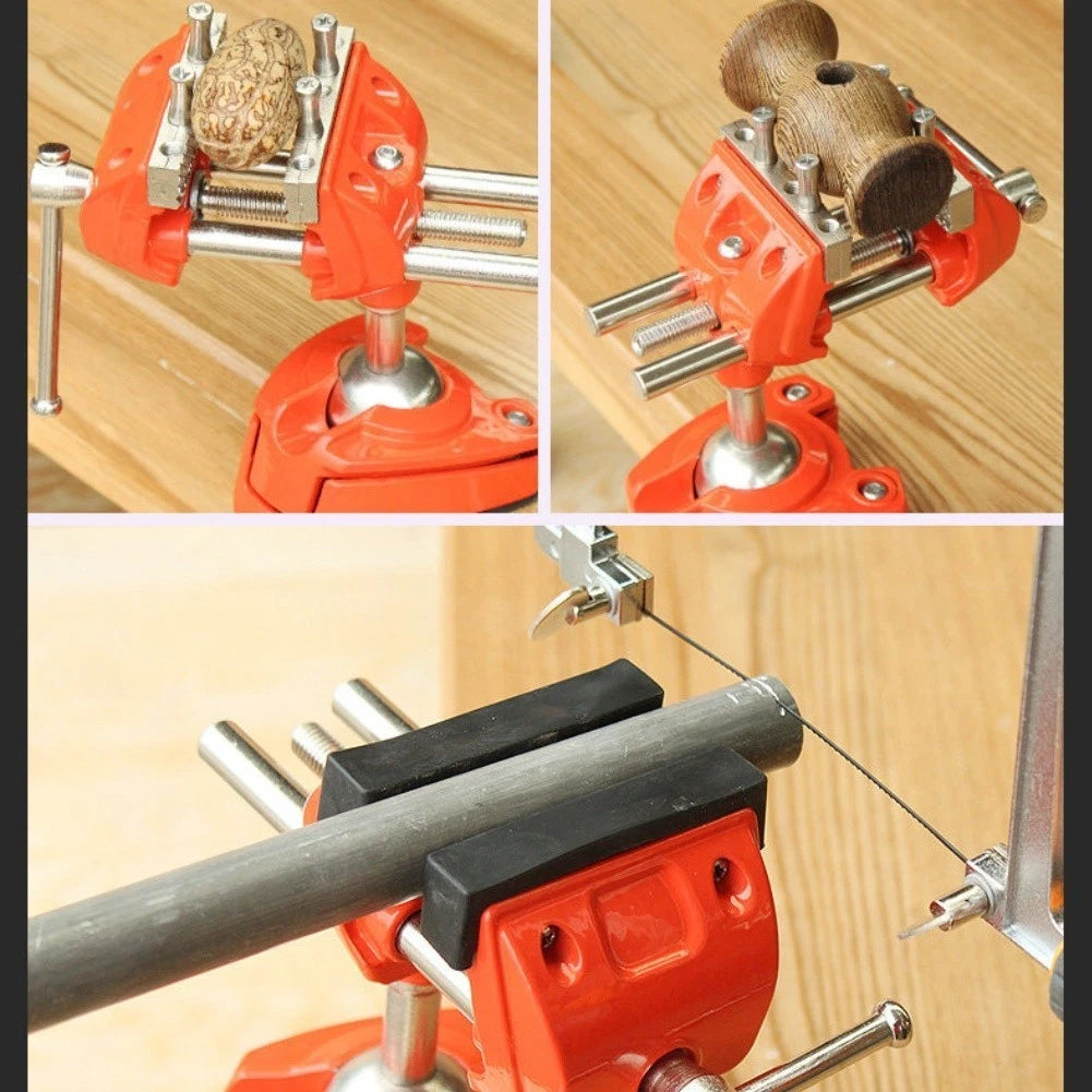 Woodworking Vise with Protective Rubber Jaw and Base Pads