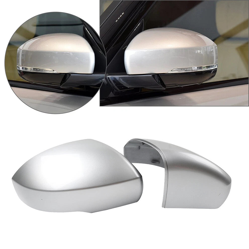 2X Rearview Mirror Cover for Land Rover Range Rover Sport Discovery 4 5 (2014–2023) Silver