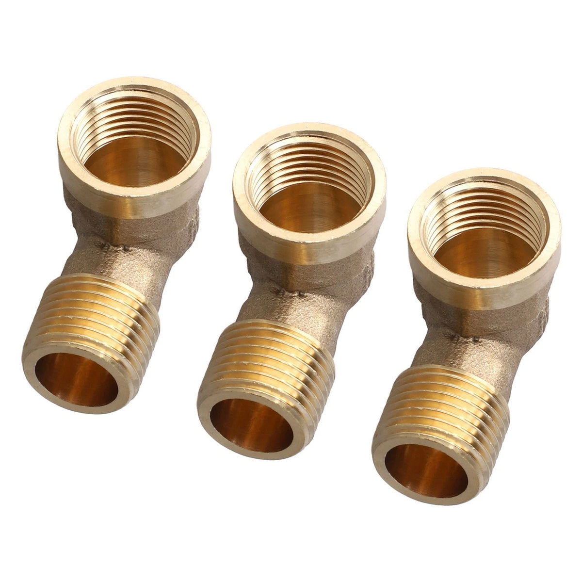 3-Piece Brass Pipe Connector Kit for Adjustable Angles