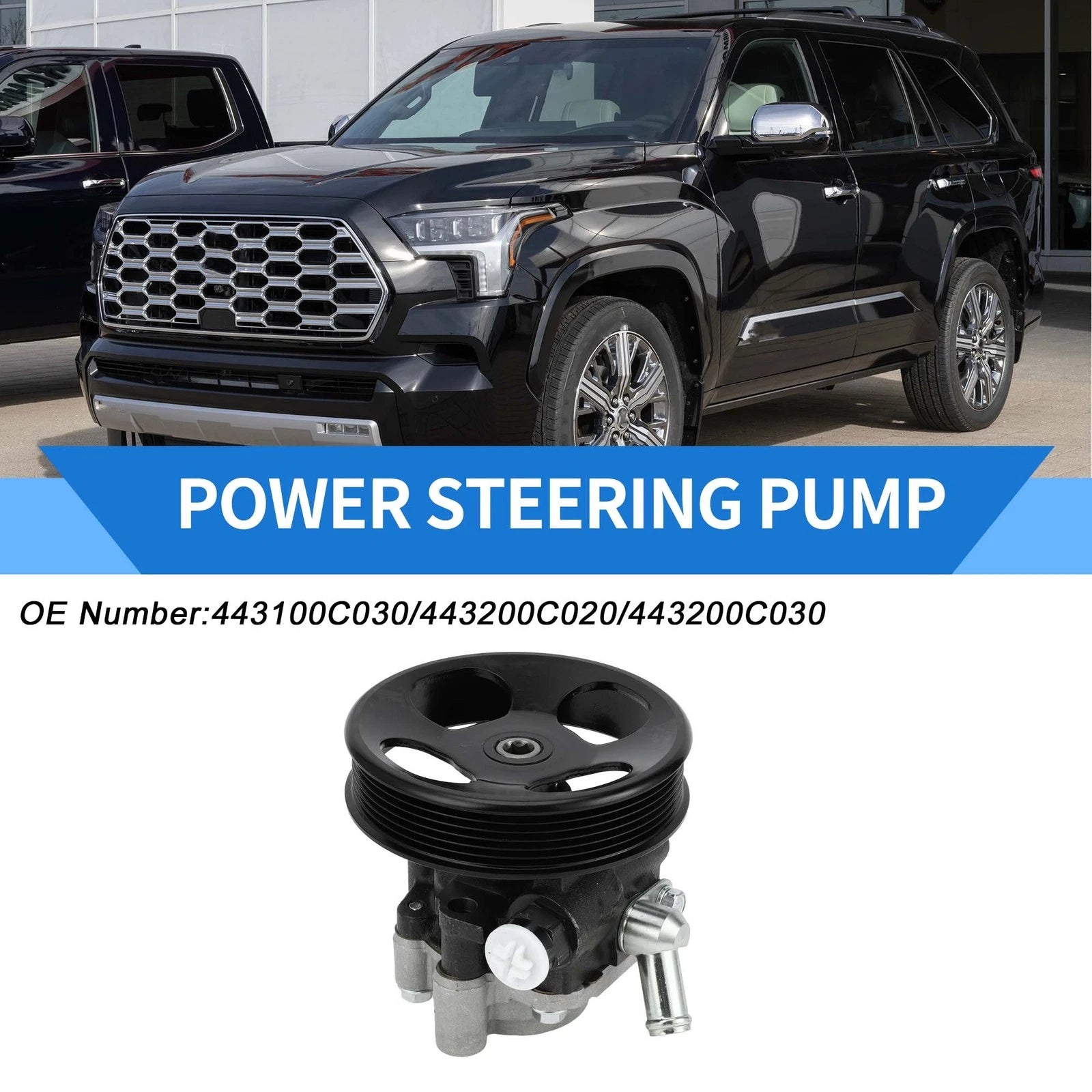 Power Steering Pump with Pulley Replacement for Toyota Sequoia Tundra (2008–2021)